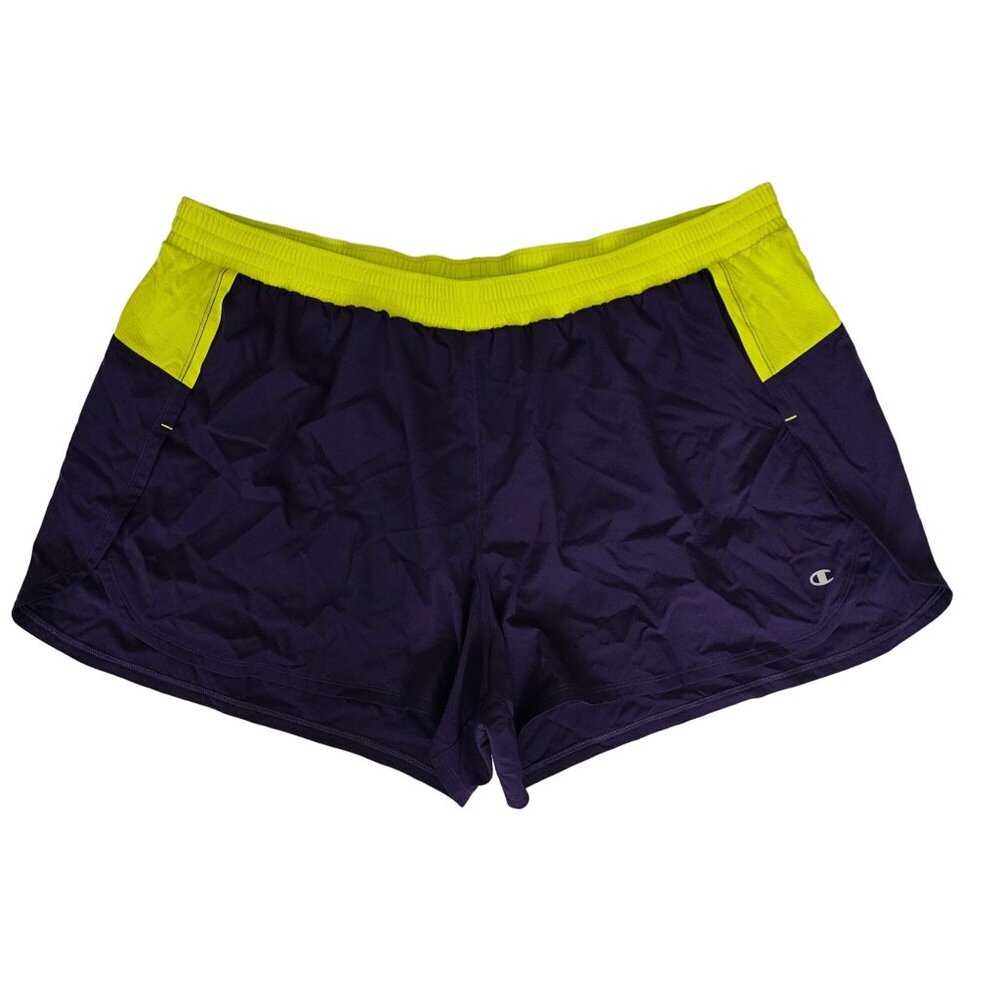 Champion Women's Purple/Yellow VAPOR Performance Athletic Running Shorts Size 4X - Picture 2 of 12